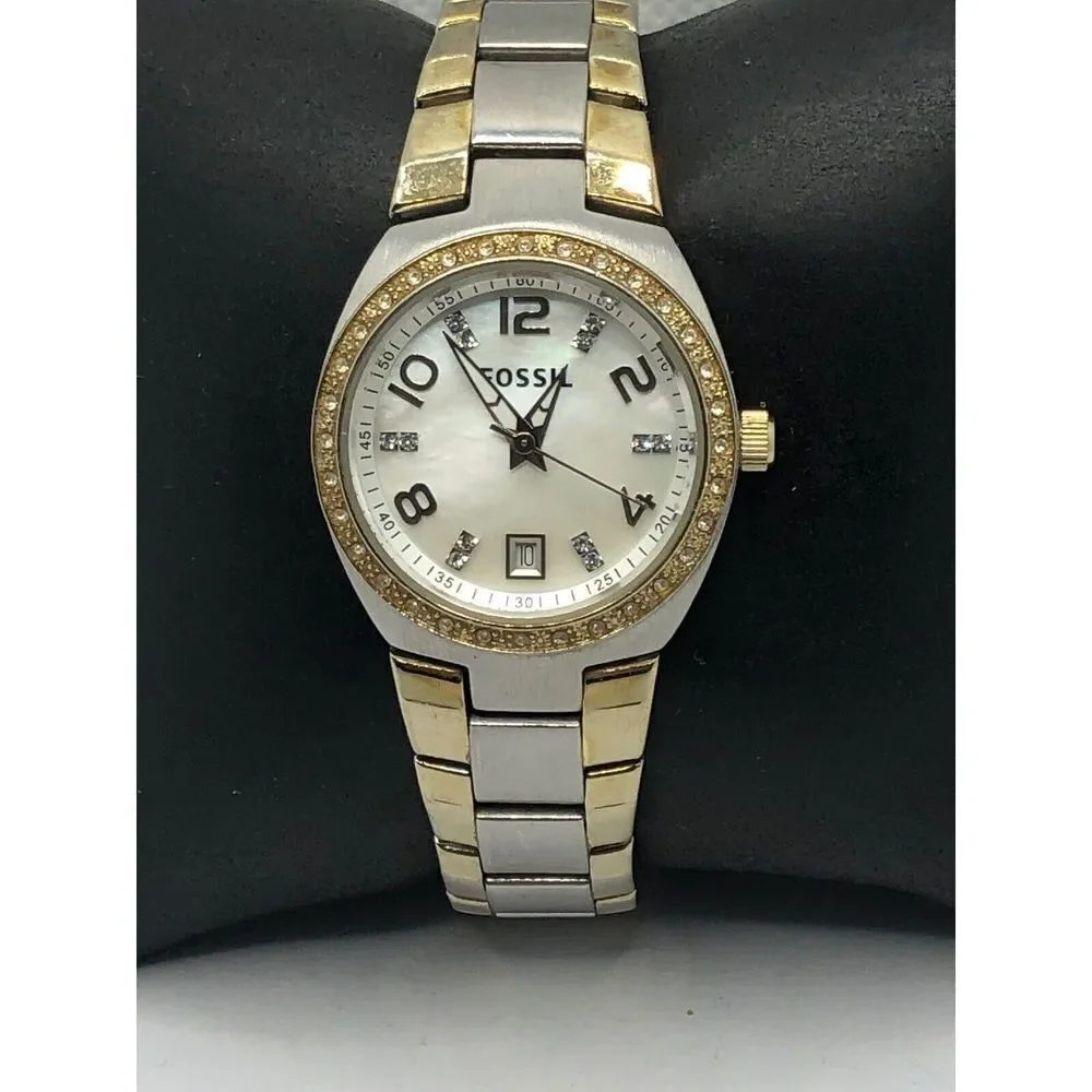 Fossil AM4187 Mens Two Tone Stainless Steel Analog Dial Quartz Wrist Watch HK465